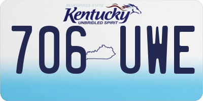 KY license plate 706UWE