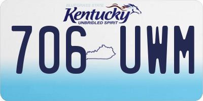 KY license plate 706UWM