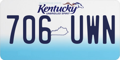 KY license plate 706UWN