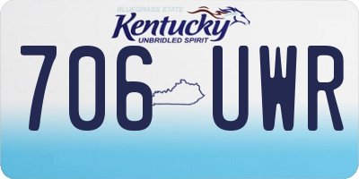 KY license plate 706UWR