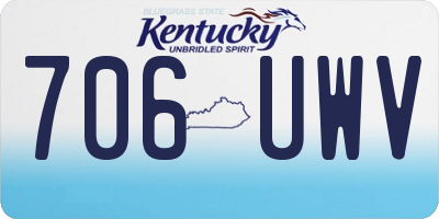 KY license plate 706UWV