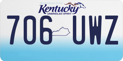 KY license plate 706UWZ
