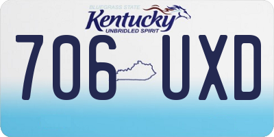 KY license plate 706UXD
