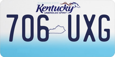KY license plate 706UXG