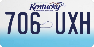 KY license plate 706UXH