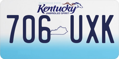 KY license plate 706UXK