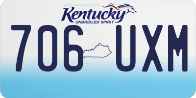 KY license plate 706UXM