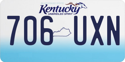 KY license plate 706UXN