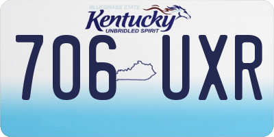 KY license plate 706UXR