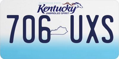KY license plate 706UXS