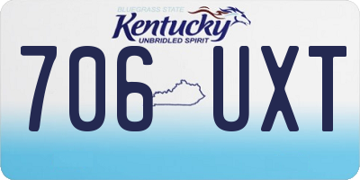 KY license plate 706UXT