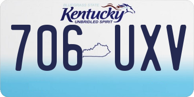 KY license plate 706UXV