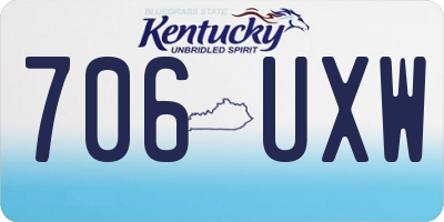 KY license plate 706UXW