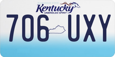 KY license plate 706UXY