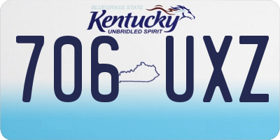 KY license plate 706UXZ
