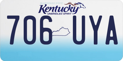 KY license plate 706UYA