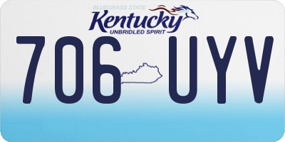 KY license plate 706UYV