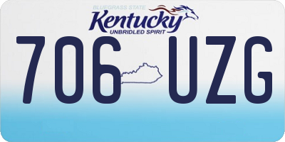 KY license plate 706UZG
