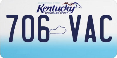 KY license plate 706VAC