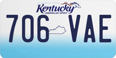 KY license plate 706VAE