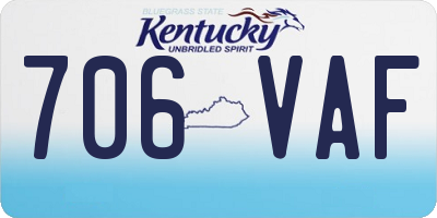 KY license plate 706VAF