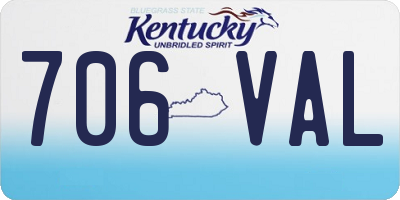 KY license plate 706VAL