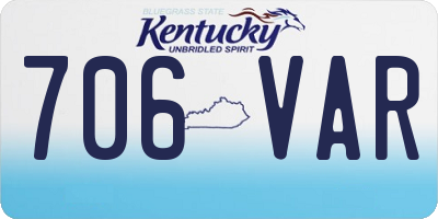 KY license plate 706VAR
