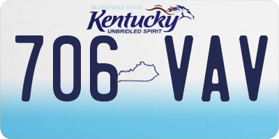 KY license plate 706VAV