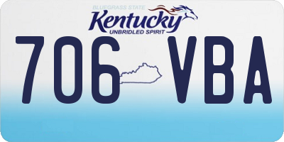 KY license plate 706VBA