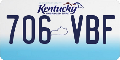 KY license plate 706VBF