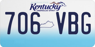 KY license plate 706VBG