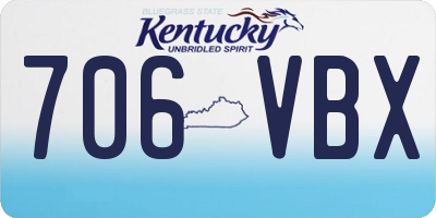KY license plate 706VBX