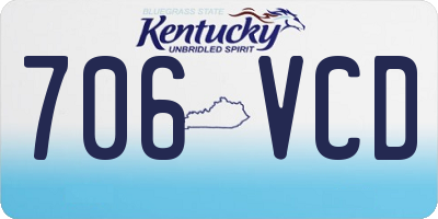 KY license plate 706VCD