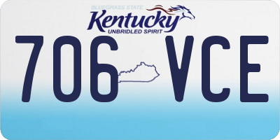 KY license plate 706VCE