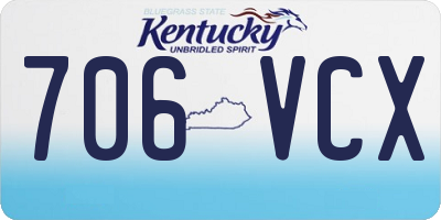 KY license plate 706VCX