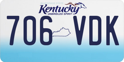 KY license plate 706VDK