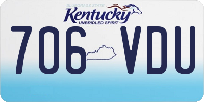 KY license plate 706VDU