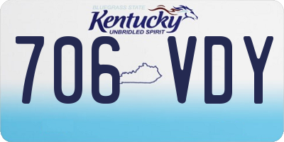 KY license plate 706VDY