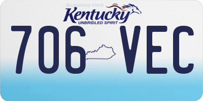 KY license plate 706VEC