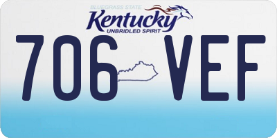 KY license plate 706VEF