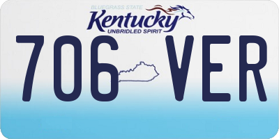 KY license plate 706VER