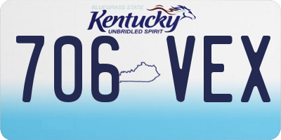 KY license plate 706VEX