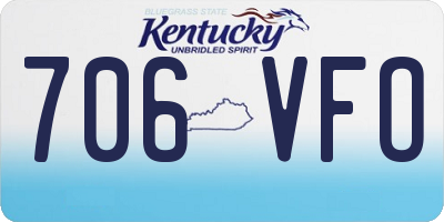 KY license plate 706VFO