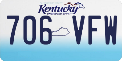 KY license plate 706VFW