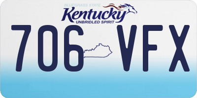 KY license plate 706VFX