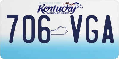 KY license plate 706VGA