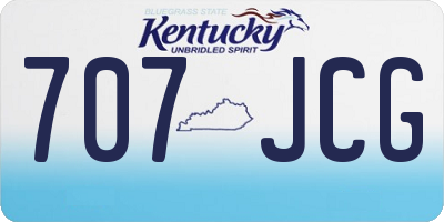 KY license plate 707JCG