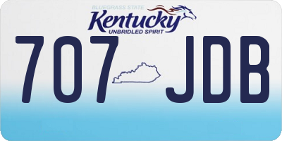 KY license plate 707JDB