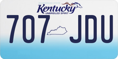 KY license plate 707JDU