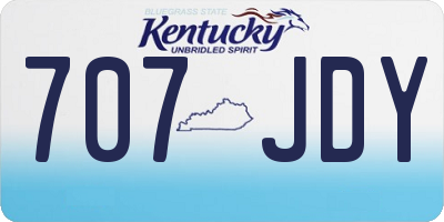 KY license plate 707JDY